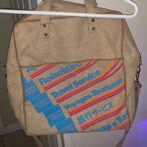 Vintage American Express Travel Bag w/ Strap - Awesome Graphics!